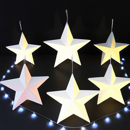 2 FT 3D STAR WARM WHITE WITH COOL WHITE FLASHING EFFECT SET OF 2