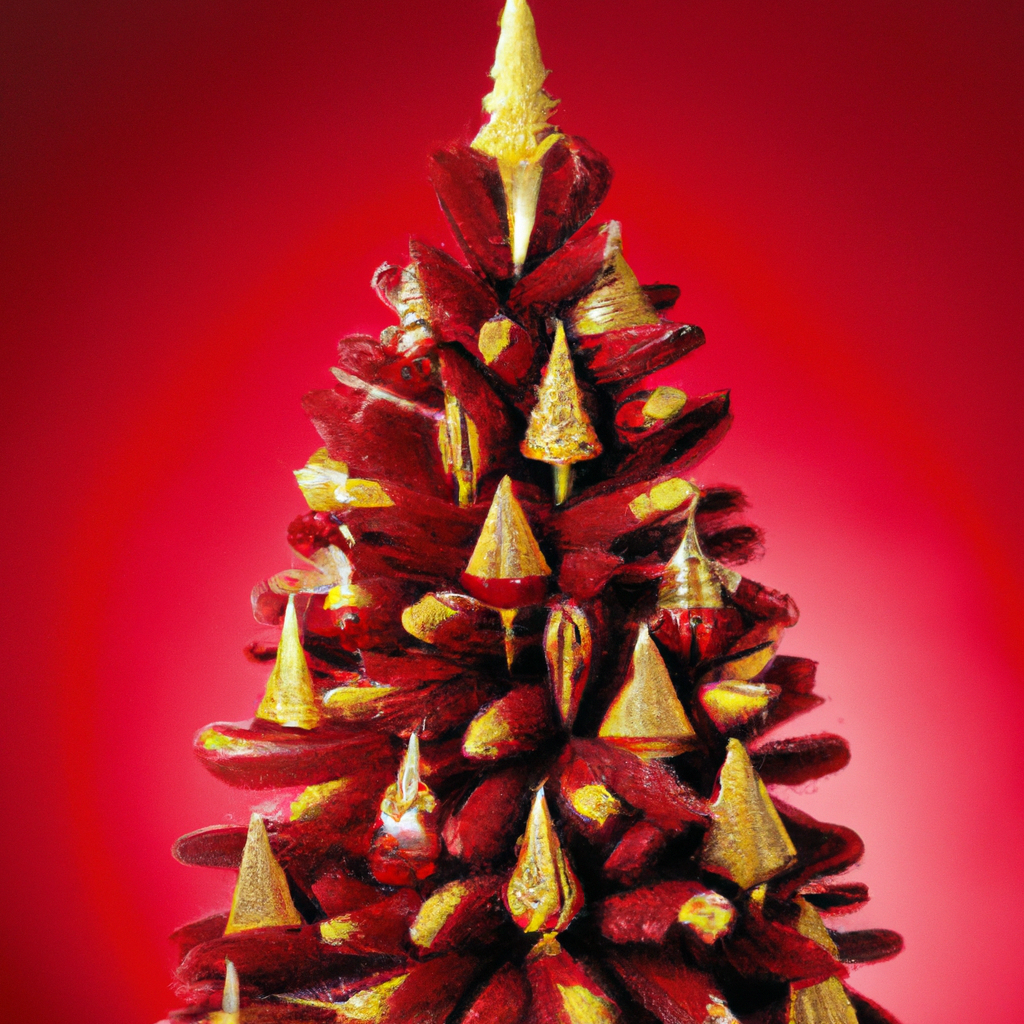 Modern Red And Gold Christmas Tree