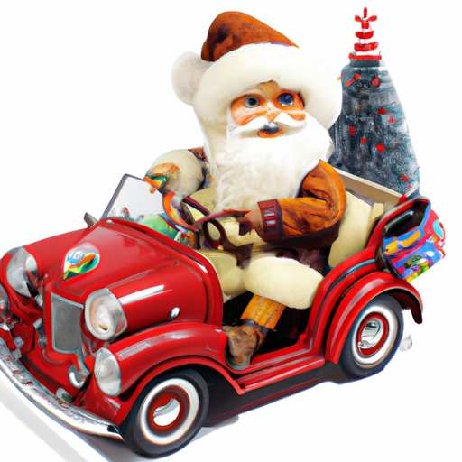 30 MUSICAL ANIMATED SANTA IN CLASSIC CAR BATTERY OPERATED